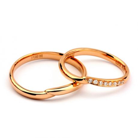 Alliance or rose diamant - Alliance Homme