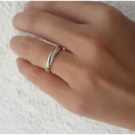 Alliance diamants mouvement du coeur. Puissance des sentiments. Or rose | Aurora