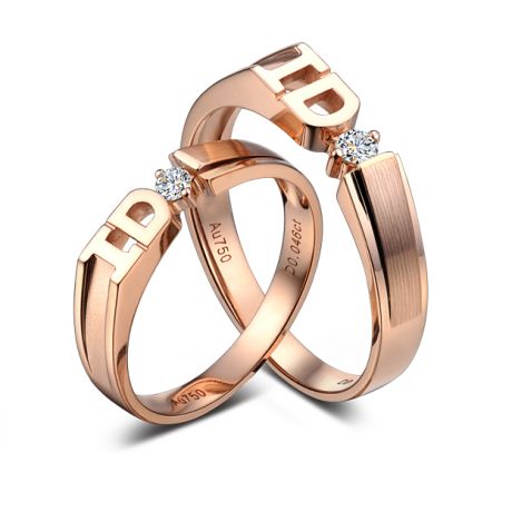 Alliance I DO - Alliance homme Or rose - Diamant