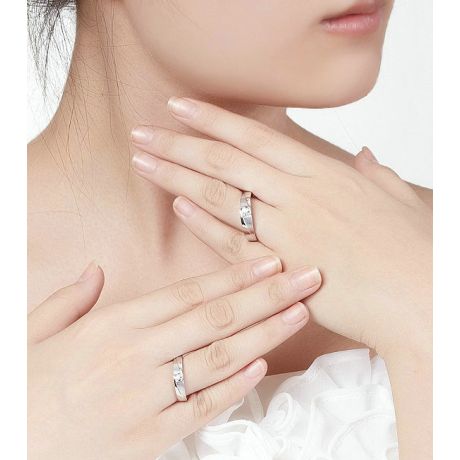 Alliance Giuliana Brossée et Polie Platine, Diamant - Femme | Gemperles