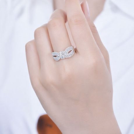 Bague Mandalay I Noeud Or blanc, Diamant