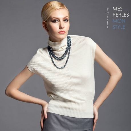 Collier Perle de Culture Noire. 7.5/8mm, AAA