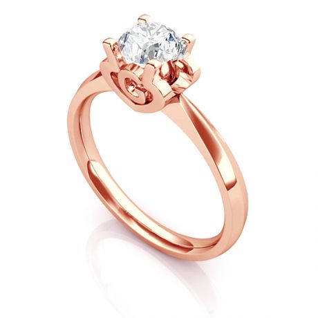 Bague prénom - Lettre G - Diamant, or rose | Gemperles