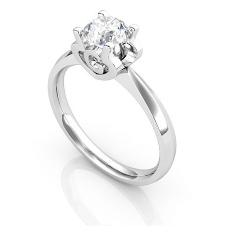 Bague prénom - Lettre G - Diamant, or blanc | Gemperles