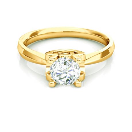 Bague prénom - Lettre G - Diamant, or jaune | Gemperles
