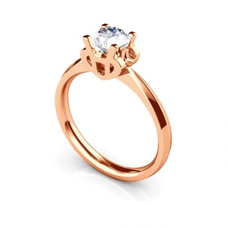 Bague prénom - Lettre H - Diamant, or rose | Gemperles