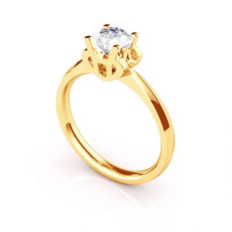 Bague prénom - Lettre H - Diamant, Or jaune | Gemperles