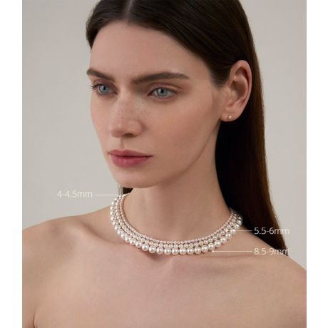 Collier perles fines Akoya - Haute joaillerie - Perle Japon - 8.5/9mm