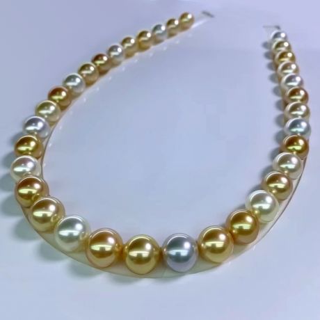 Collier perles des mers du sud multicolores - 11/13mm - AAA