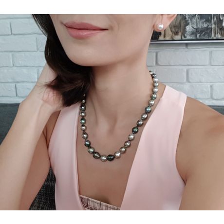 Collier Moana - Sautoir perles de Tahiti baroques multicolores