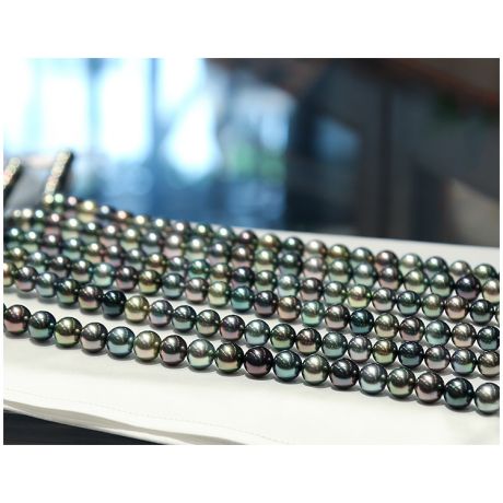 Collier en perles multicolores de Tahiti - 9/11mm, AAA