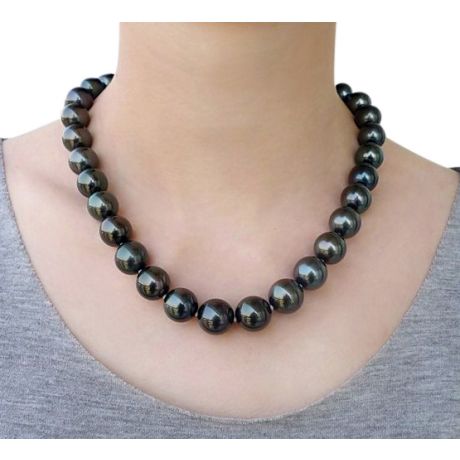 Collier en perles noires de Tahiti - 12/14mm, AAB