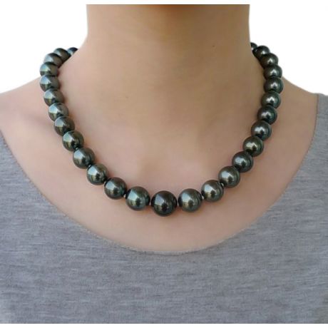 Collier en perles noires de Tahiti - 11/13mm, AAB