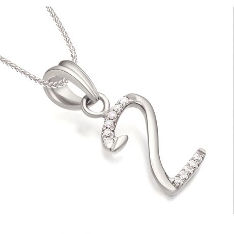 Pendentif chiffre 2 - Or blanc 18cts - Diamants 0.055ct
