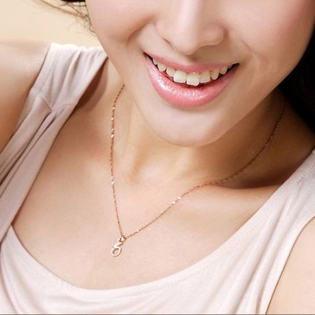 Pendentif chiffre 6 - Or rose 18cts et diamants 0.065ct