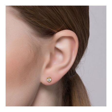 Puces diamants serties clos 0.20ct. Or jaune. Carat personnalisable