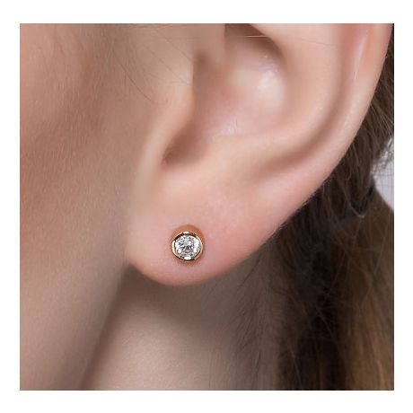 Puces diamants serties clos 0.20ct. Or rose. Carat personnalisable