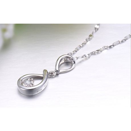 Pendentif lasso en or blanc et diamant - Attrape moi si tu m'aimes