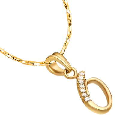 Pendentif 0 - Or jaune 18cts et diamants 0.035ct