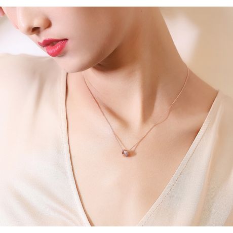 Pendentif Il était une fois... Nous - Noeud Or rose, Diamants I Gemperles