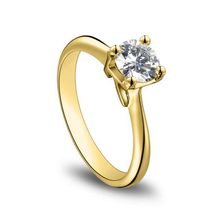 Bague en forme de lettre - initiale K - Diamant, or jaune | Gemperles