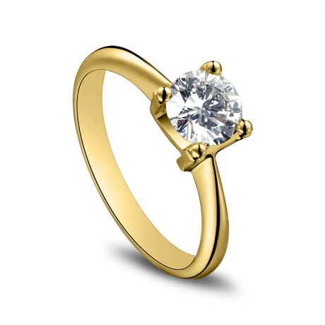 Bague prénom - Lettre N - Diamant, or jaune | Gemperles