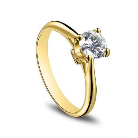 Bague lettre alphabet Y - Diamant, or jaune