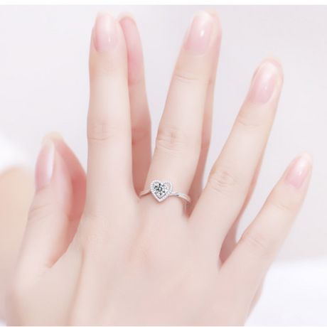 Bague Solitaire Mon Coeur en or blanc & Diamants | Gemperles
