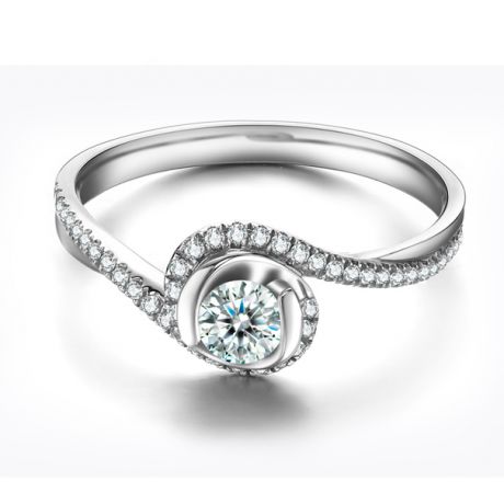 Solitaire Or Blanc & Diamants - Je t'appartiens | Gemperles