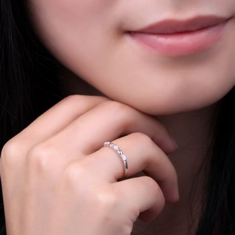 Bague Boann originale or blanc - Ondulations entrecoupées