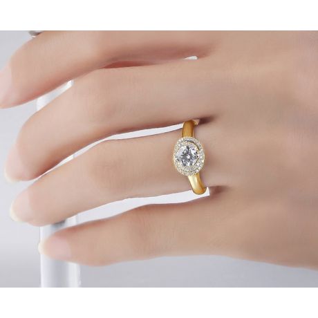 Bague Solitaire Gracieuse Majesté - Or Jaune & Diamants Enroulés | Gemperles
