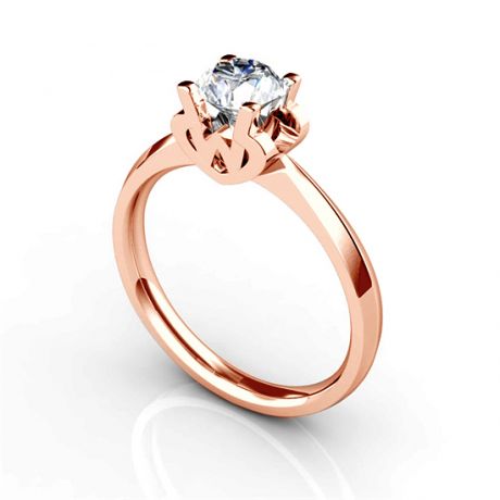 Bague prénom - Lettre W - Diamant, or rose | Gemperles