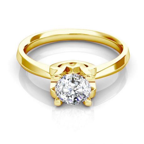 Bague prénom - Lettre W - Diamant, Or jaune | Gemperles