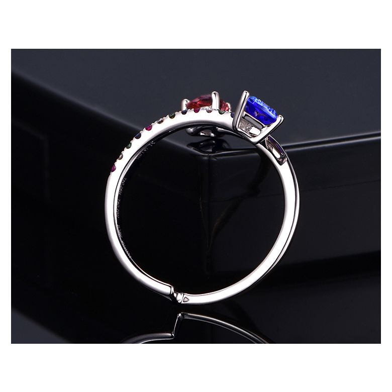 Bague signaux inversés. Or blanc, Saphirs - 3