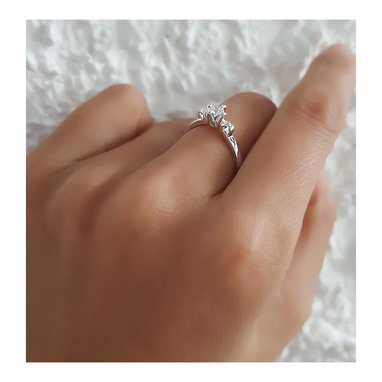 Solitaire Diamant Griffe Weston - Bague Fiancaille en Or Blanc | Gemperles - 4