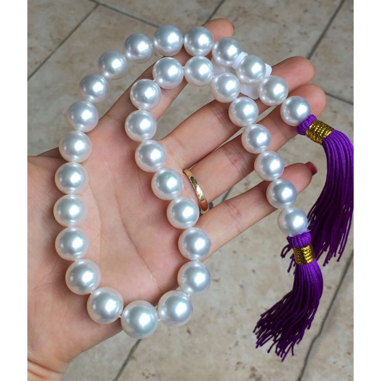 Collier perles des mers du sud blanches - Perle Australie 12/14mm - 6