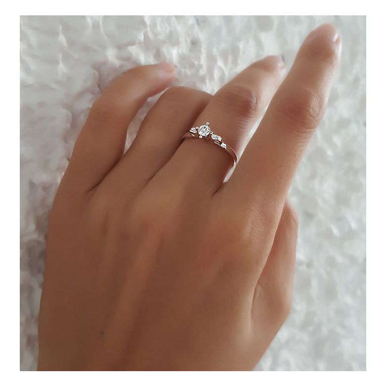 Solitaire Diamant Griffe Weston - Bague Fiancaille en Or Blanc | Gemperles - 3