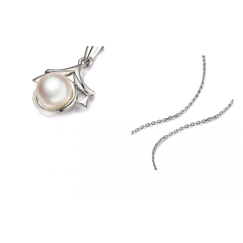 Pendentif Zodiaque. Perle Akoya, Or blanc 18cts - 4