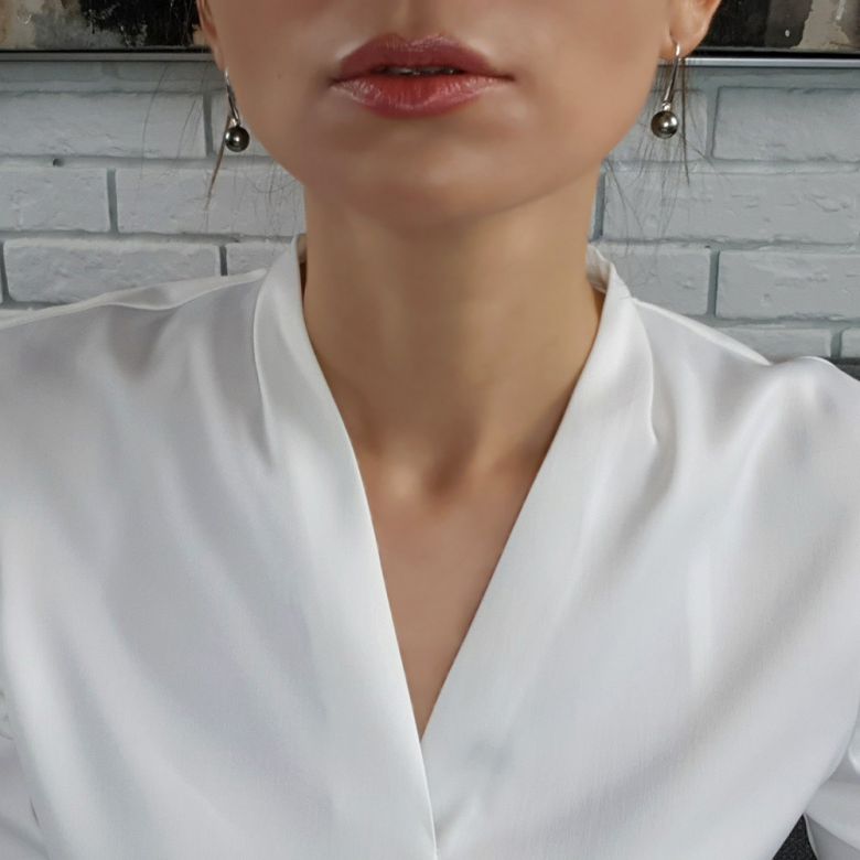 Boucles oreilles perles Tahiti - Crochets perles noires paons - Or blanc - 8