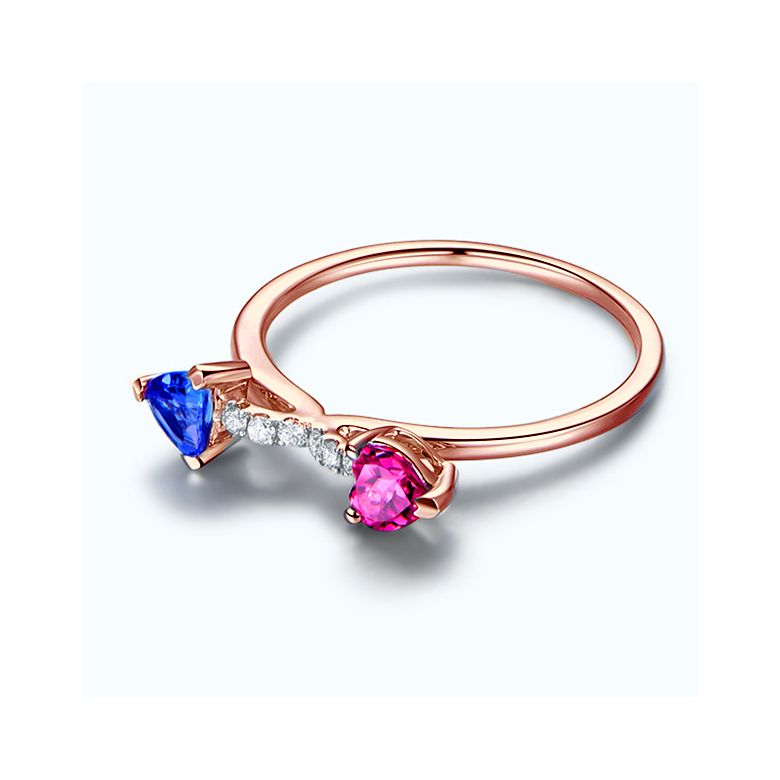 Bague croisée des chemins. Or rose - 4