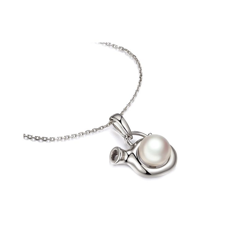 Pendentif Zodiaque. Perle Akoya, Or blanc 18cts - 6