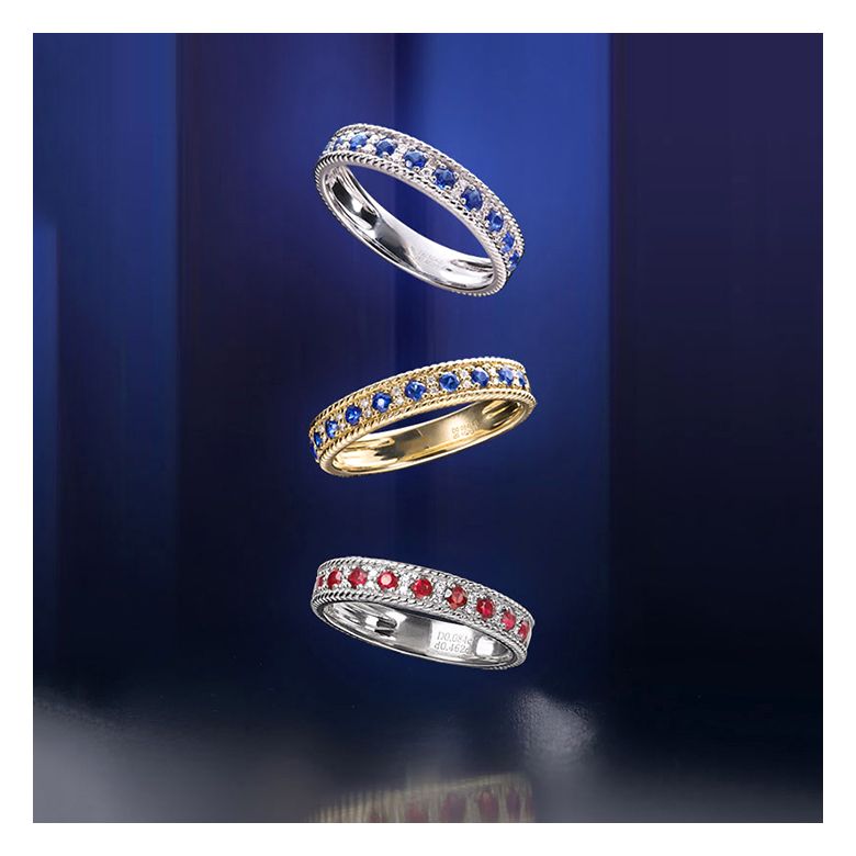 Bague saphir - Tempietto - Or blanc, diamant, saphir - 4