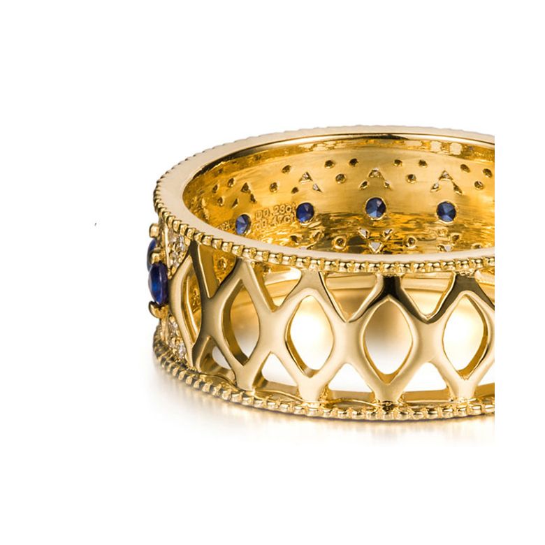 Bague saphir Palais Farnese - Or jaune, saphir & diamant - 8