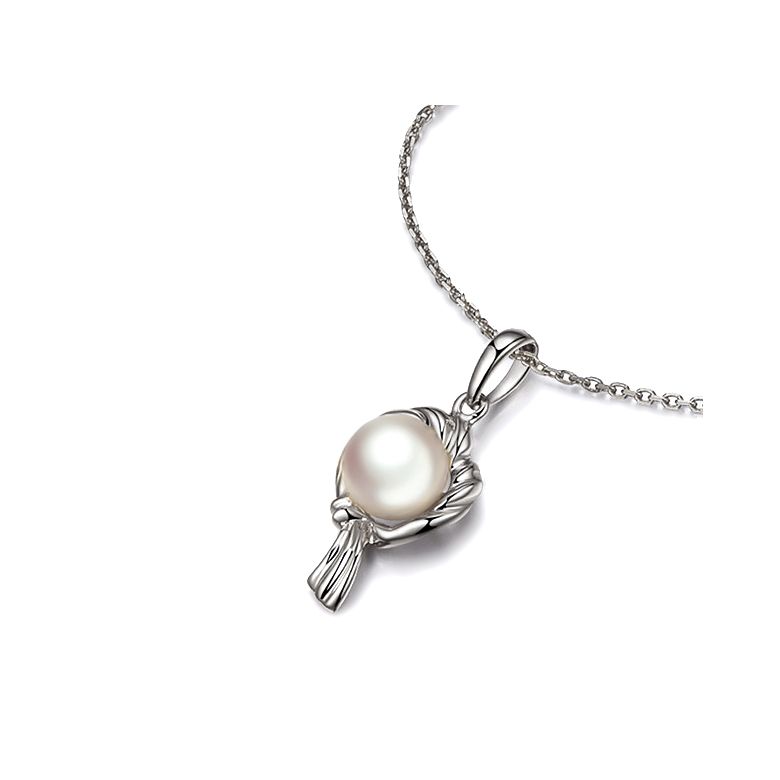 Pendentif Zodiaque. Perle Akoya, Or blanc 18cts - 9