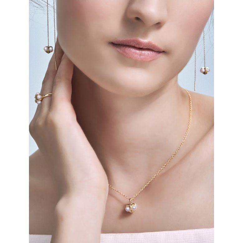 Pendentif trèfle 4 perles - 2