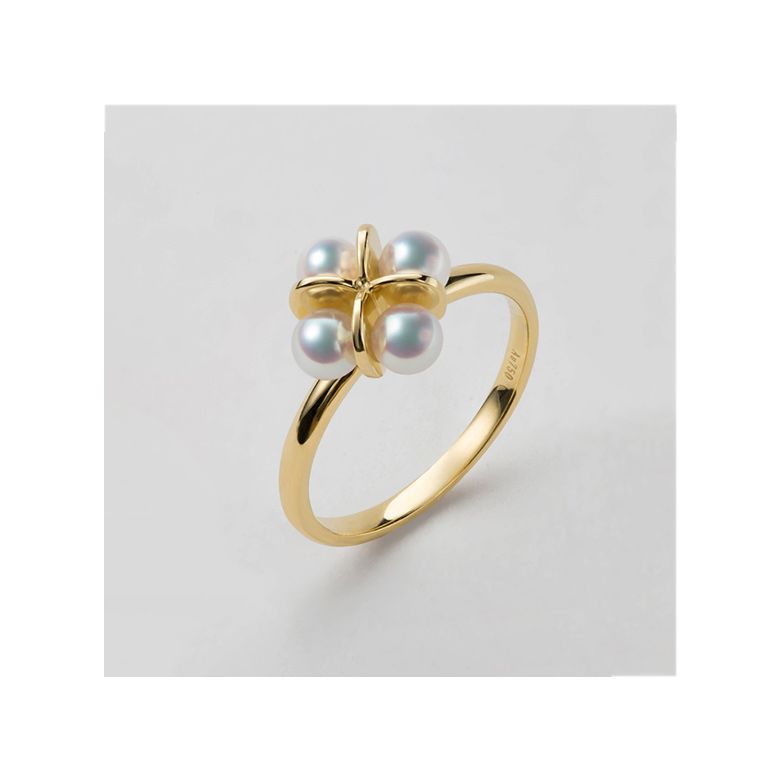 Bague trèfle 4 perles - 2