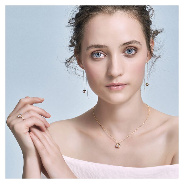 Parure trèfle 4 perles - 4