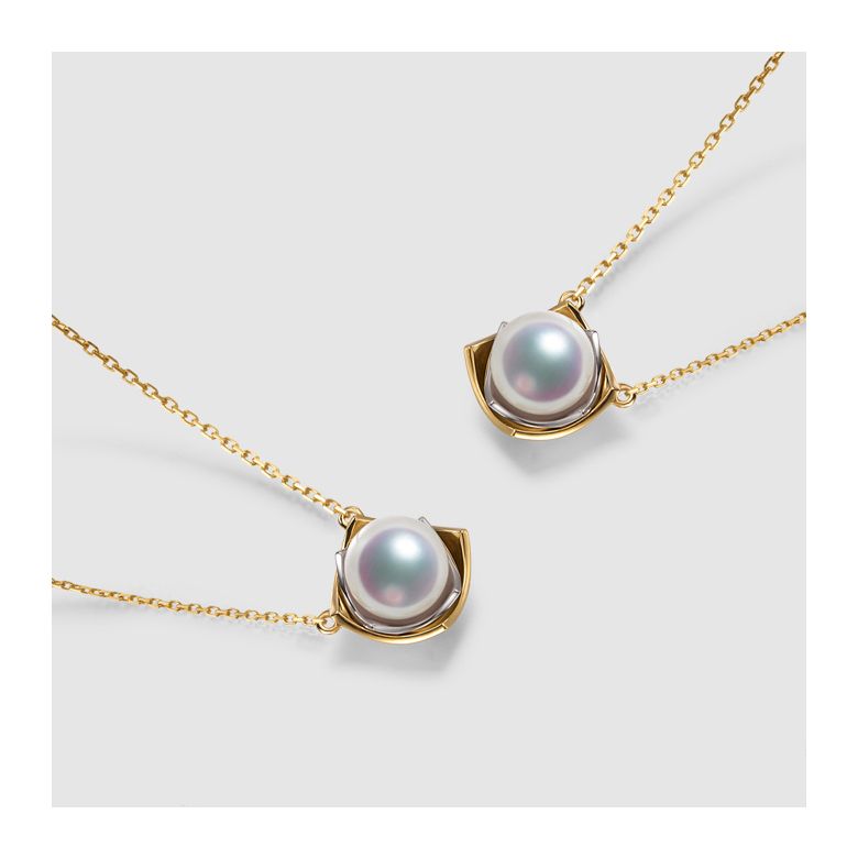 Pendentif Lotus du Japon. Perle Akoya 2 Ors - 5