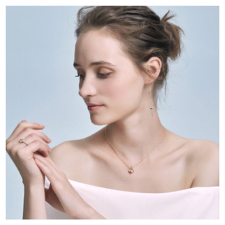 Parure trèfle 4 perles - 2