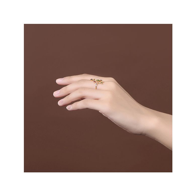 Bague gouttes d’amour. Or jaune, pierres précieuses - 7